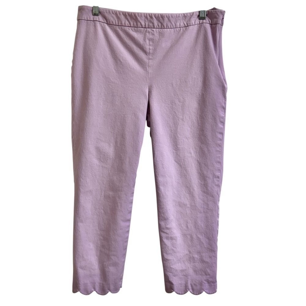 Talbots Womens Size 6 Chatham Crop Scalloped Tulip Hem Lilac Purple Careerwear - Picture 2 of 12